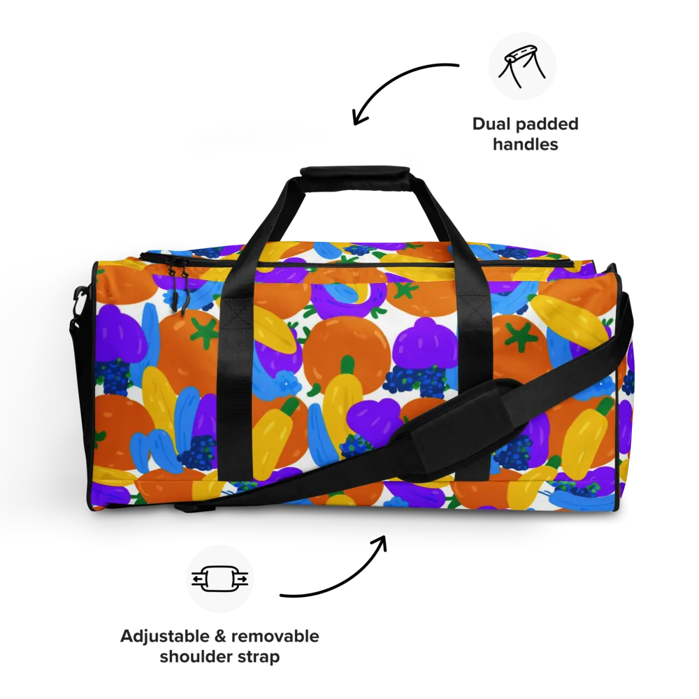Electric Fruit Bowl on Duffle Bag — Front