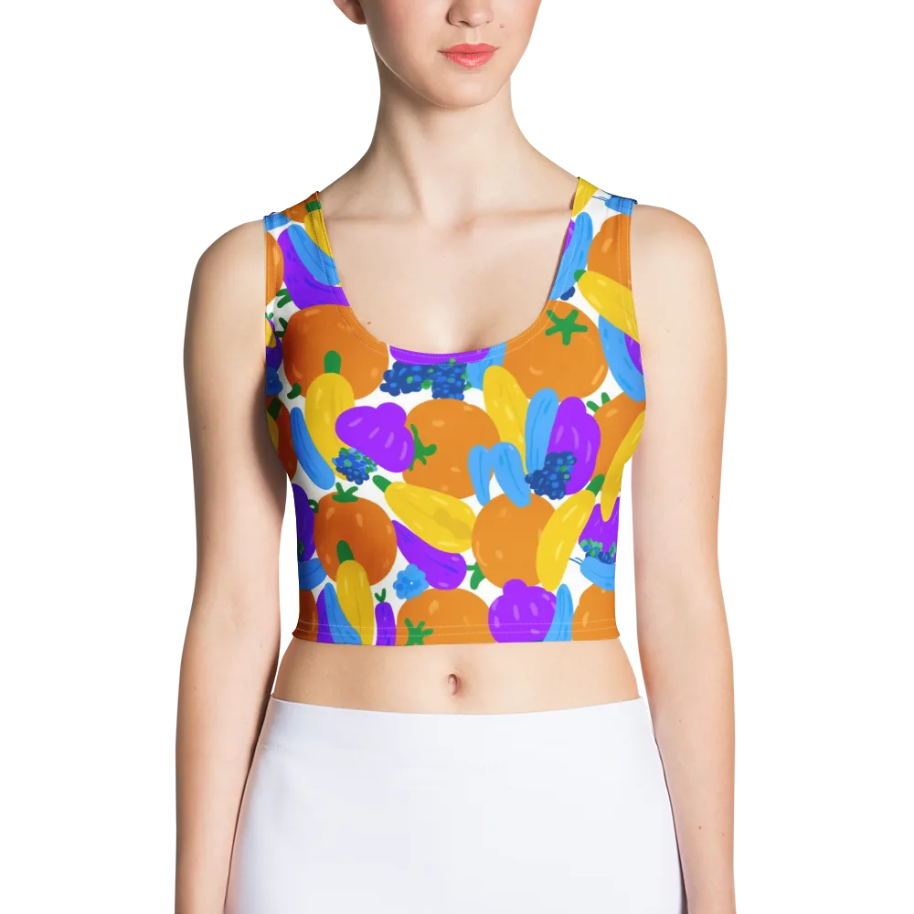 Electric Fruit Bowl on Crop Top — Front