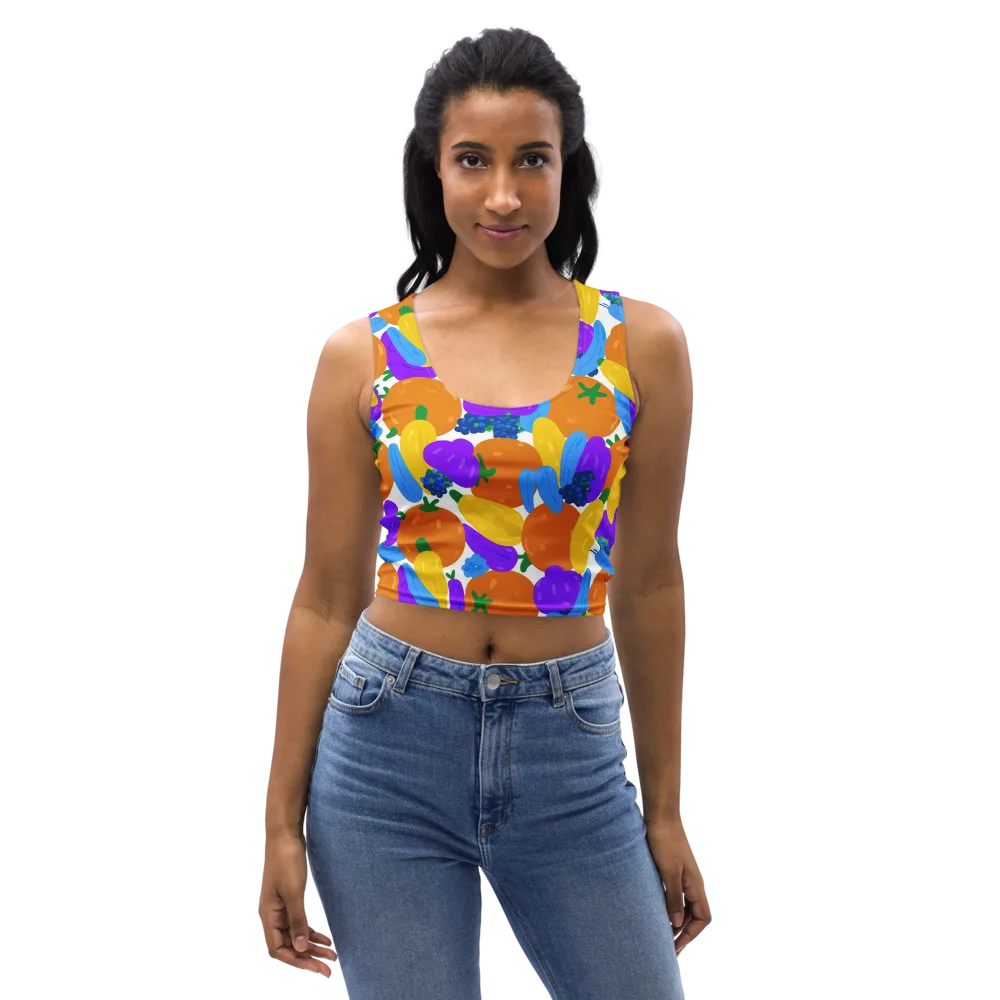 Electric Fruit Bowl on Crop Top — Front