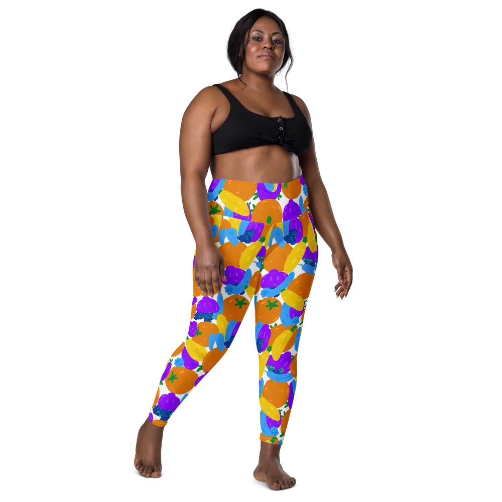 Electric Fruit Bowl on Leggings with Pockets — Front