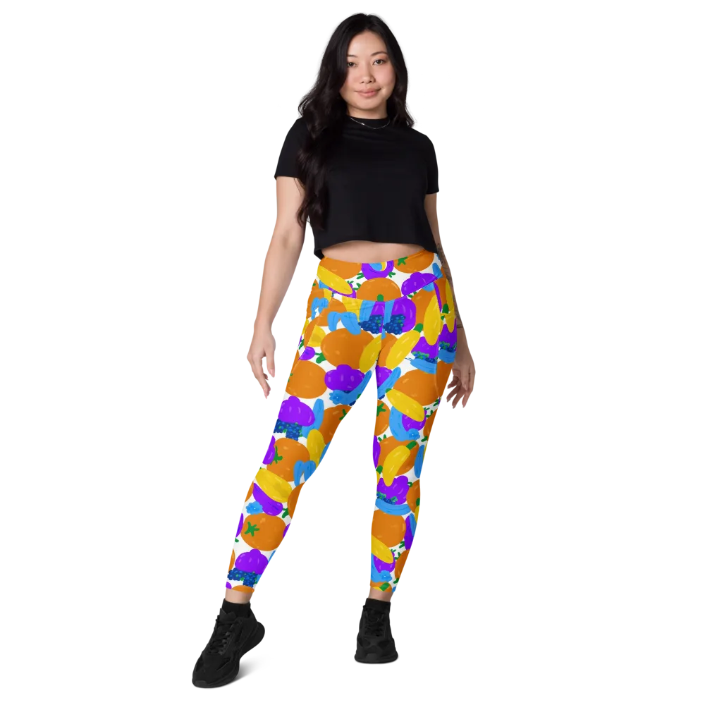 Electric Fruit Bowl on Leggings with Pockets — Front