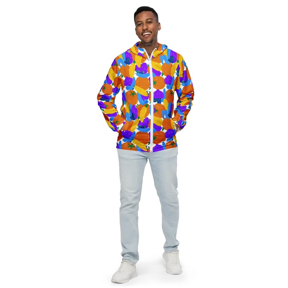 Electric Fruit Bowl on Men's Windbreaker — Front