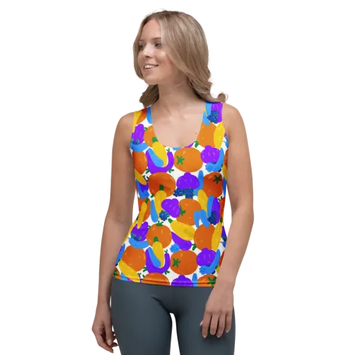 Electric Fruit Bowl on a Women's Tank Top