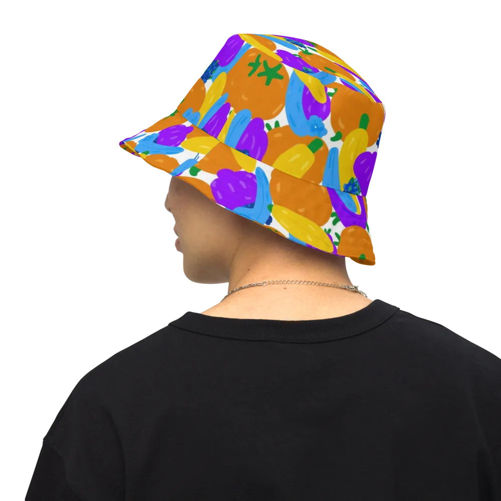 Electric Fruit Bowl on Reversible Bucket Hat — Back Inside