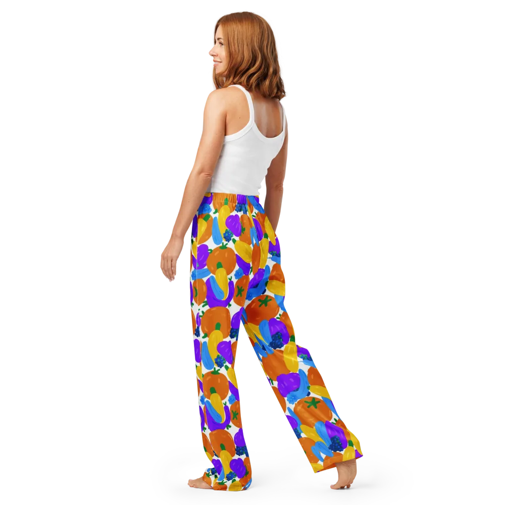 Electric Fruit Bowl on Women's Pajama Pants — Back