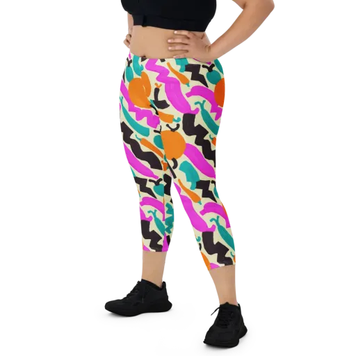 Neon Market on a Capri Leggings