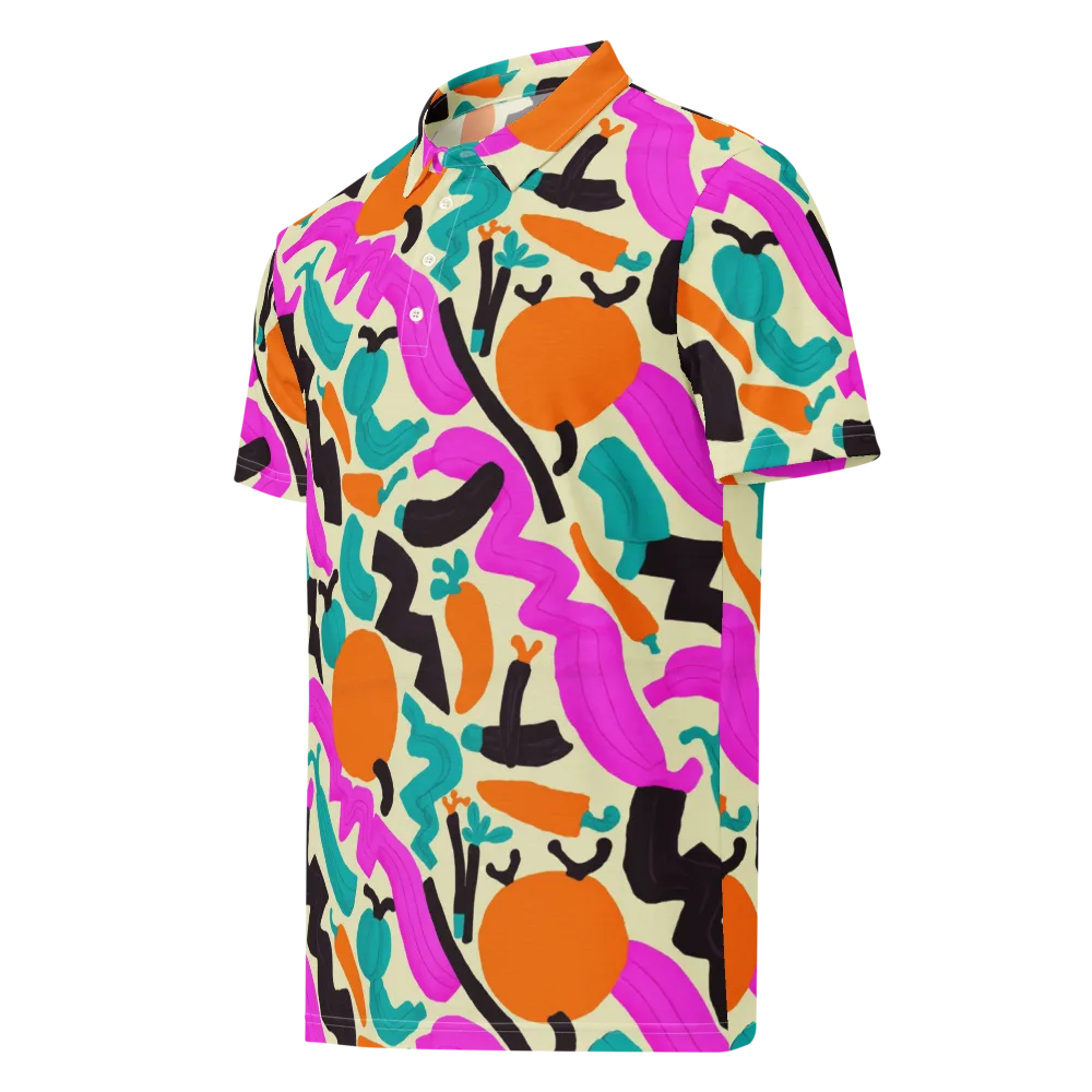Neon Market on Men's Slim Fit Polo Shirt — Left Front