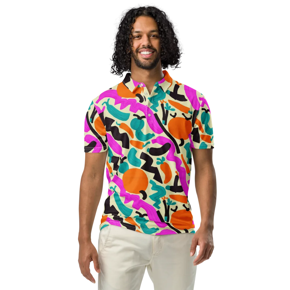 Neon Market on Men's Slim Fit Polo Shirt — Front