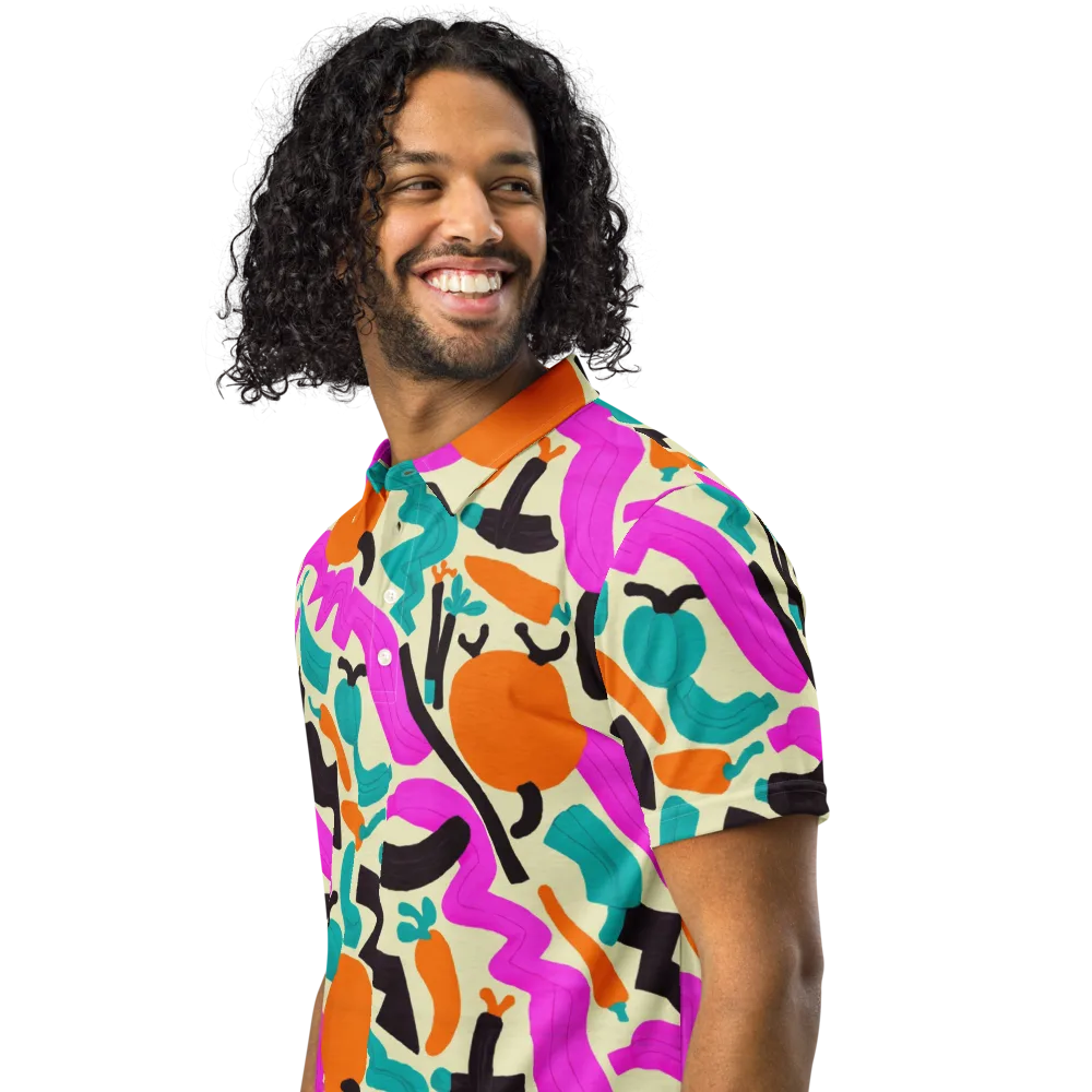 Neon Market on Men's Slim Fit Polo Shirt — Left Front