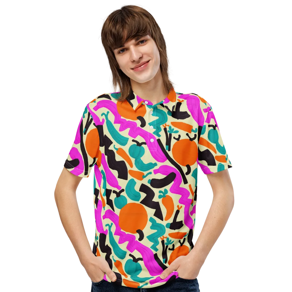 Neon Market on Men's Slim Fit Polo Shirt — Front