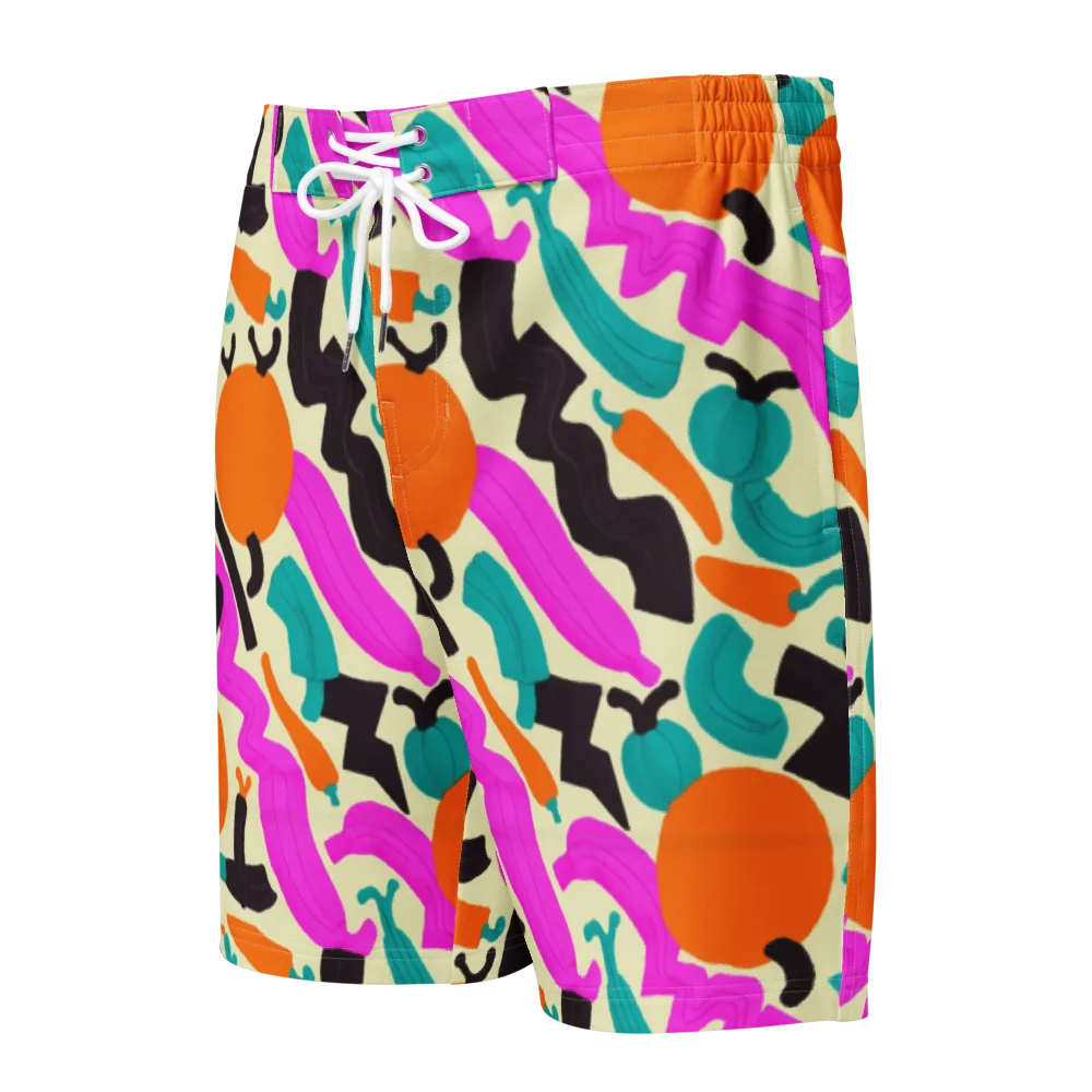 Neon Market on Men's Board Shorts — Front
