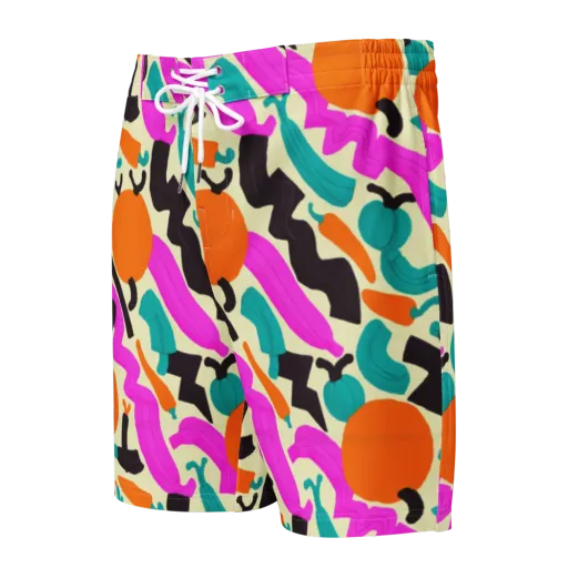 Neon Market on a Men's Board Shorts