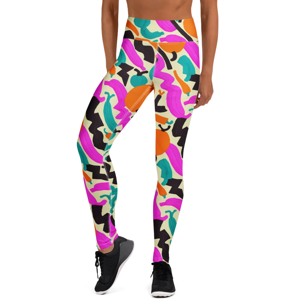 Neon Market on Yoga Leggings — Front