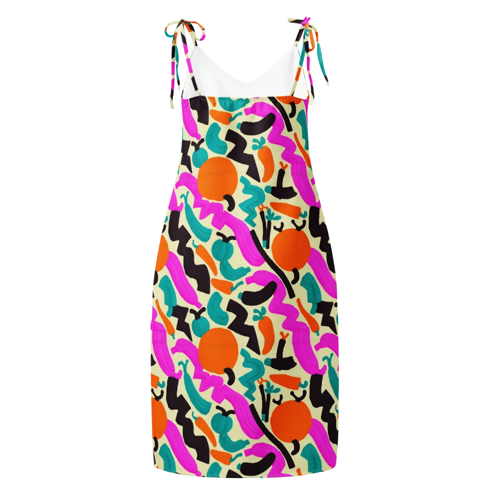 Neon Market on Slip Dress — Back