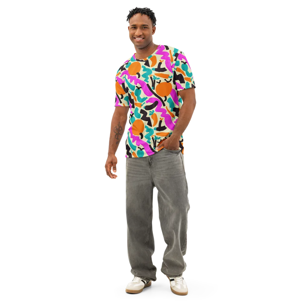 Neon Market on Men's Cotton Crew Neck T-Shirt — Front