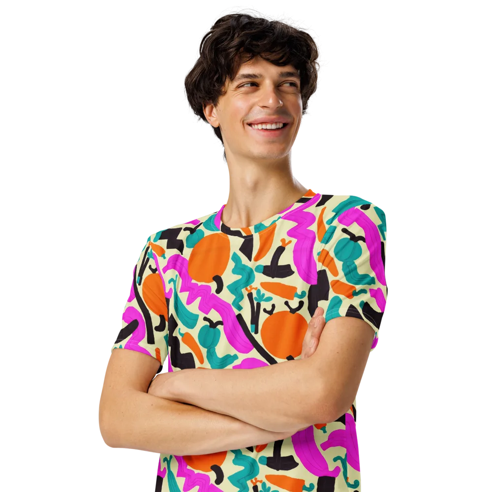 Neon Market on Men's Crew Neck T-Shirt — Left Front