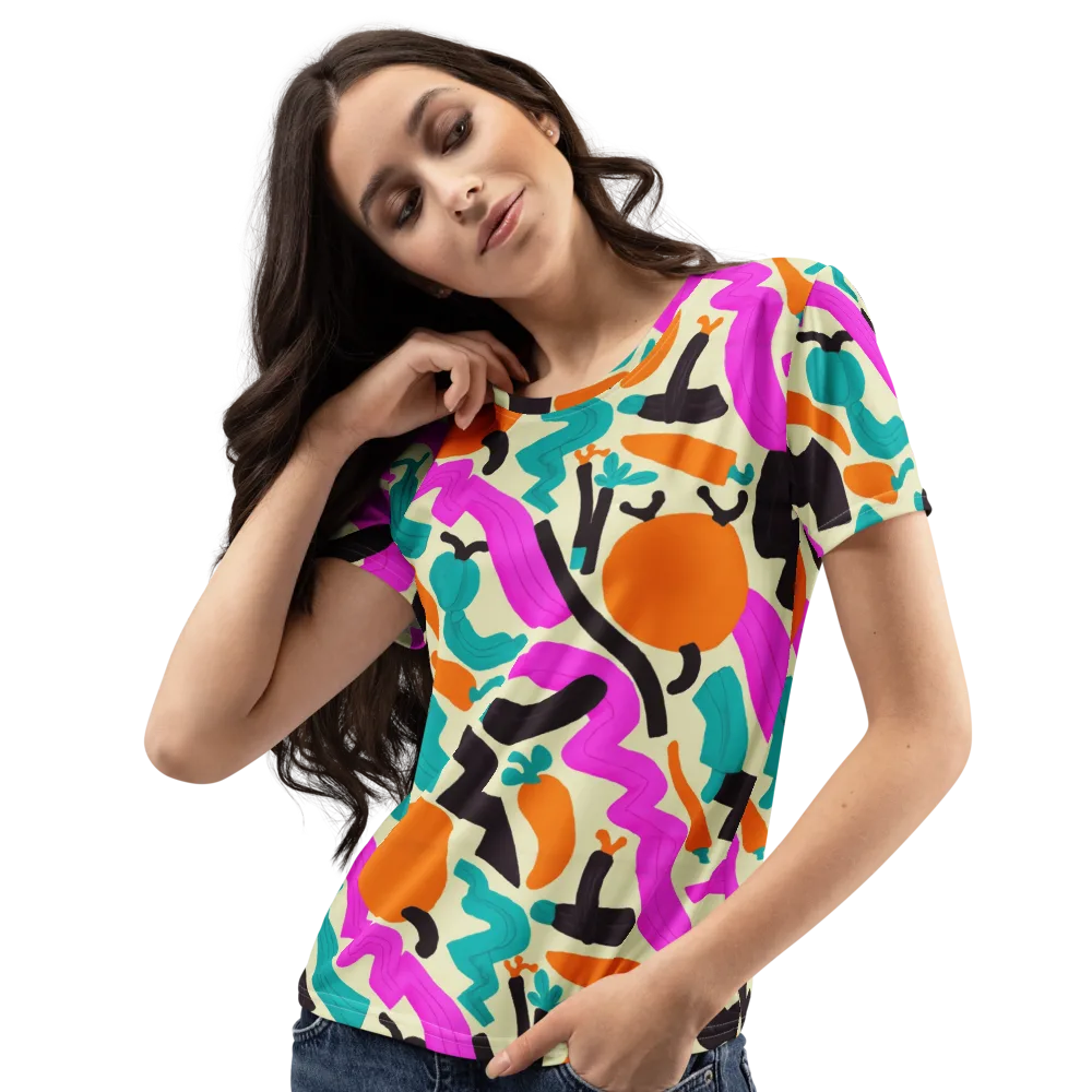 Neon Market on Women's Crew Neck T-Shirt — Left Front