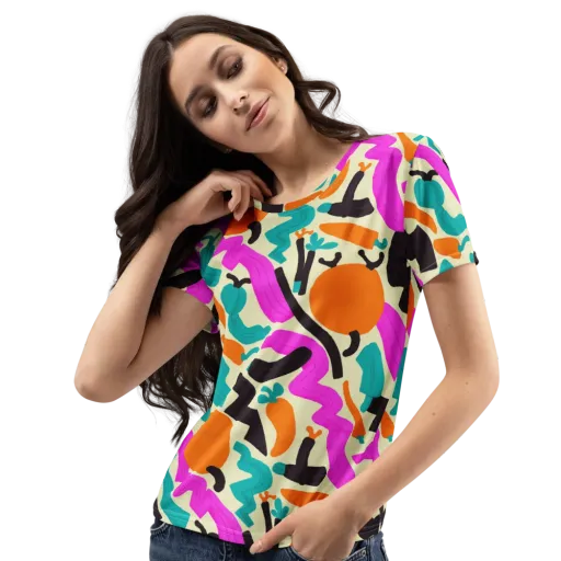 Neon Market on a Women's Crew Neck T-Shirt