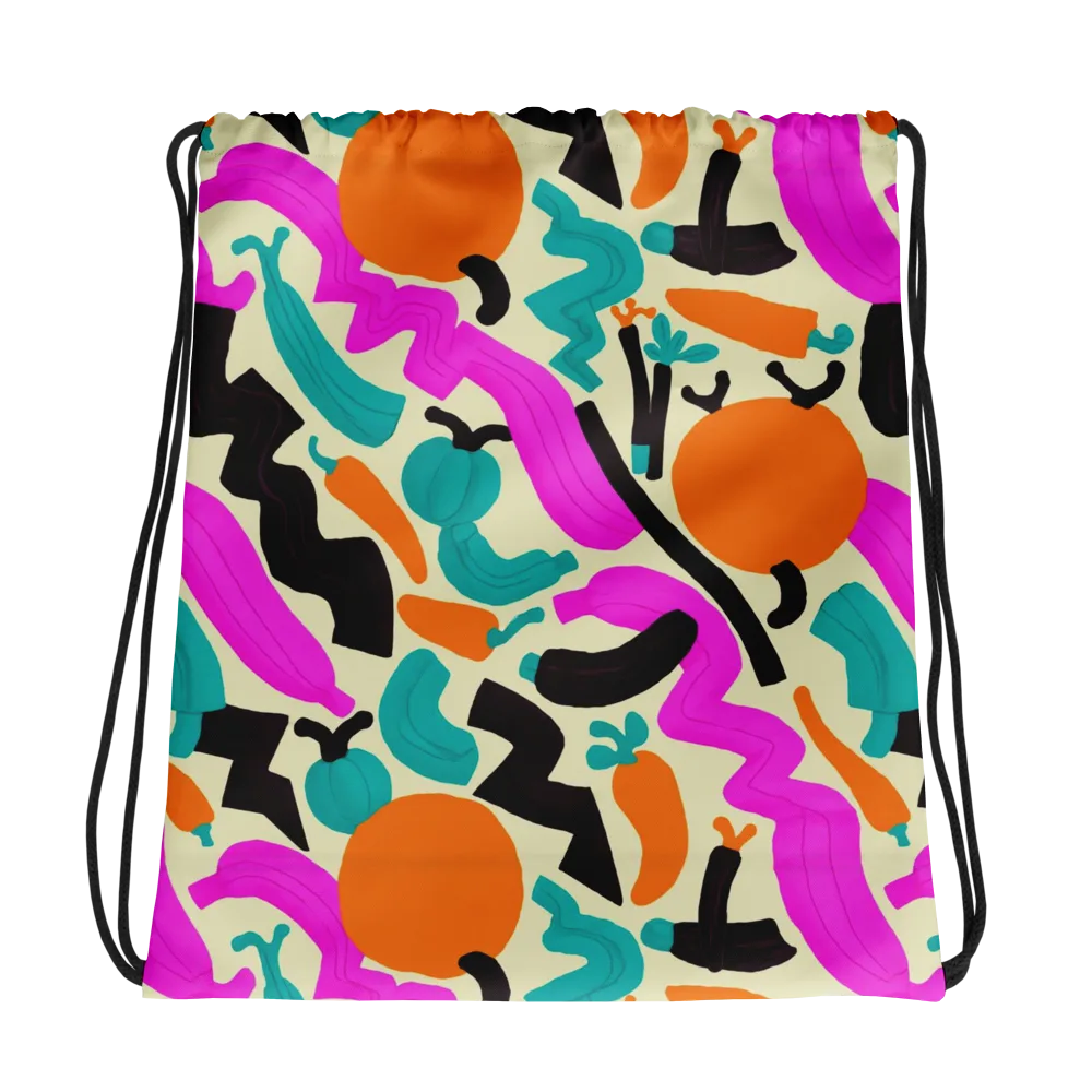 Neon Market on Drawstring Bag — Photo