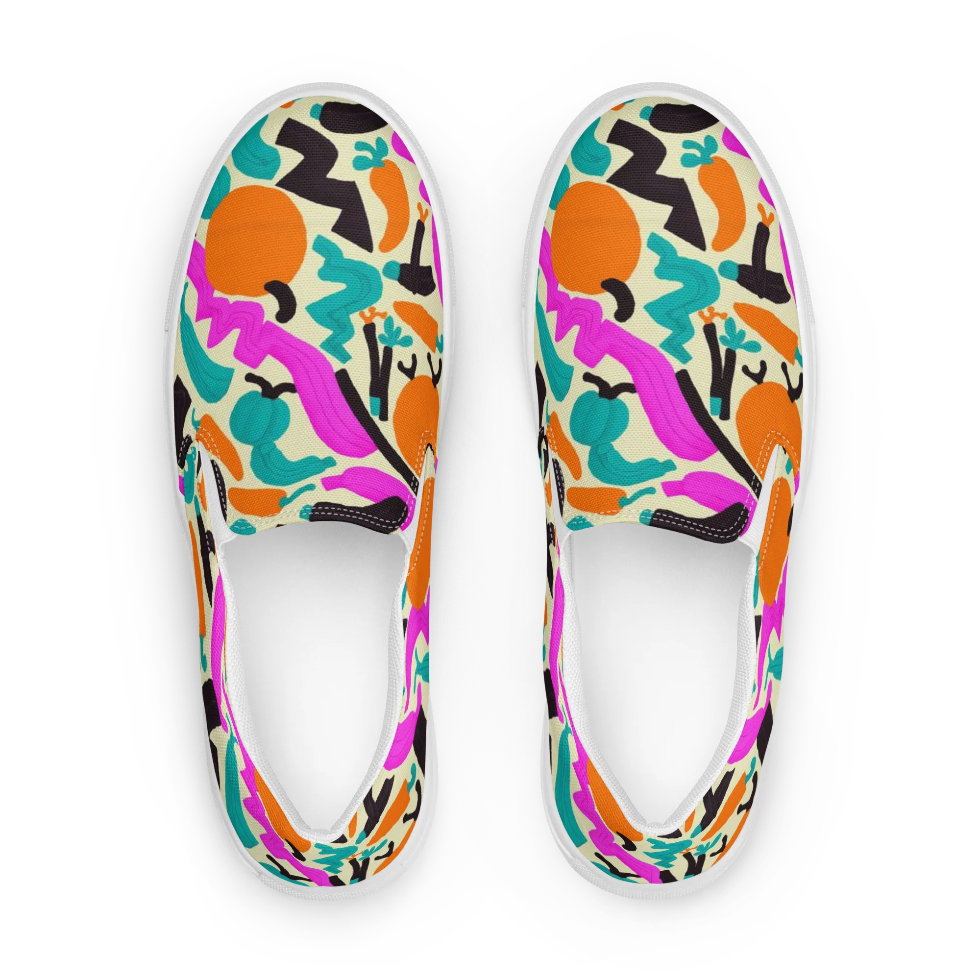 Neon Market on Women's Slip-On Canvas Shoes — Front