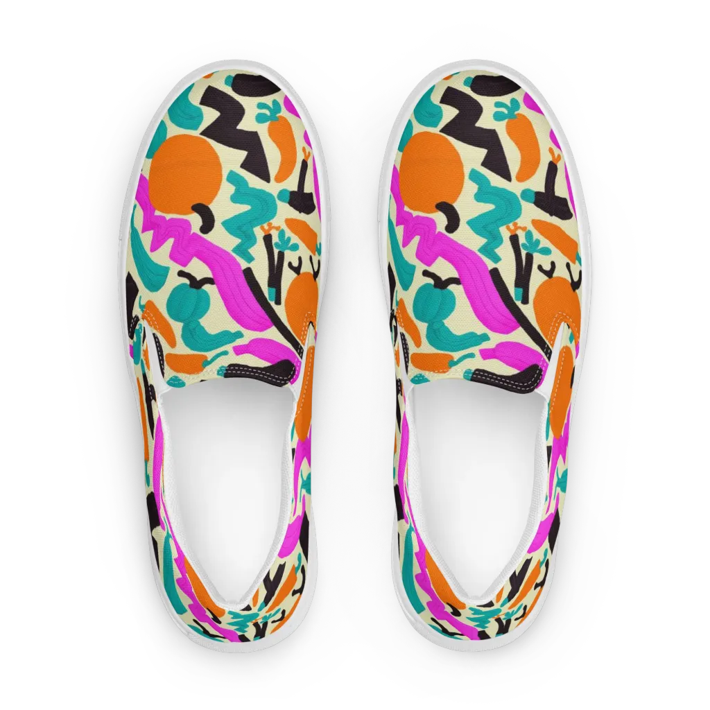 Neon Market on Women's Slip-On Canvas Shoes — Front