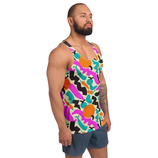 Neon Market on a Men's Tank Top