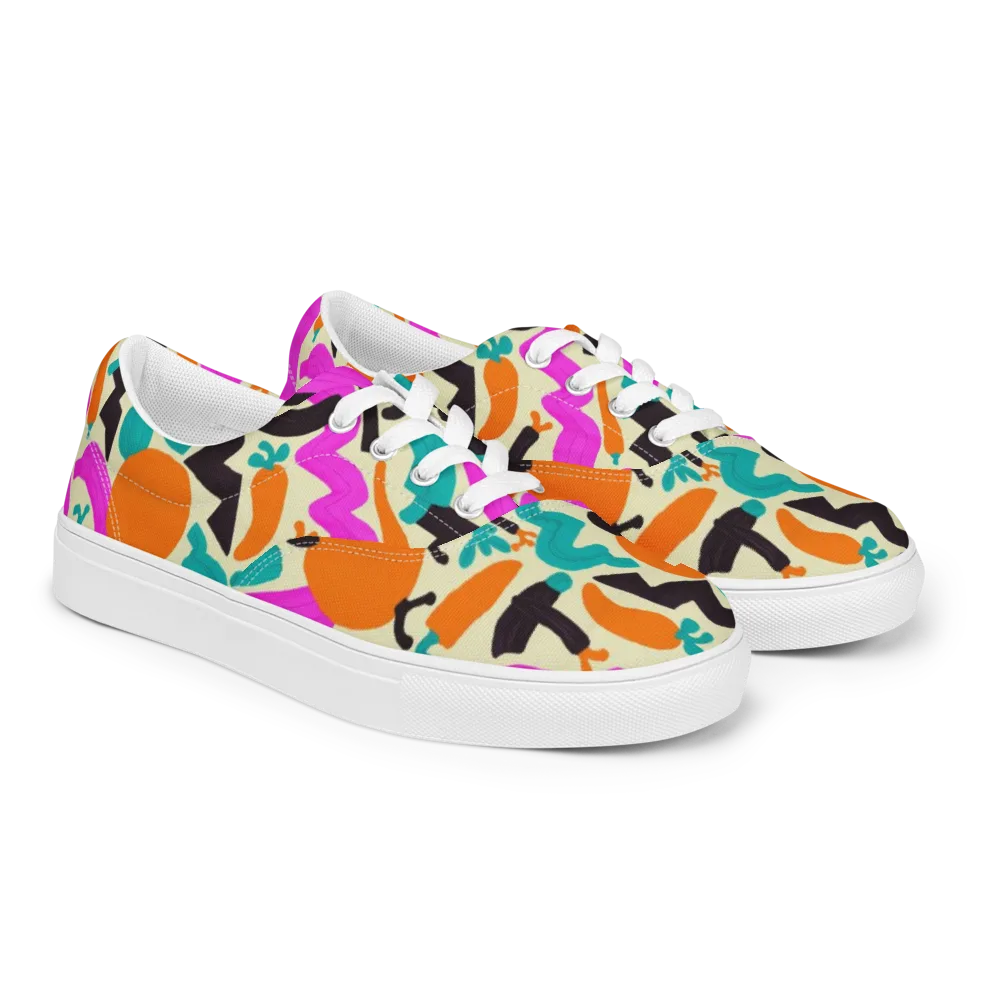 Neon Market on Men's Lace-Up Canvas Shoes — Right Front