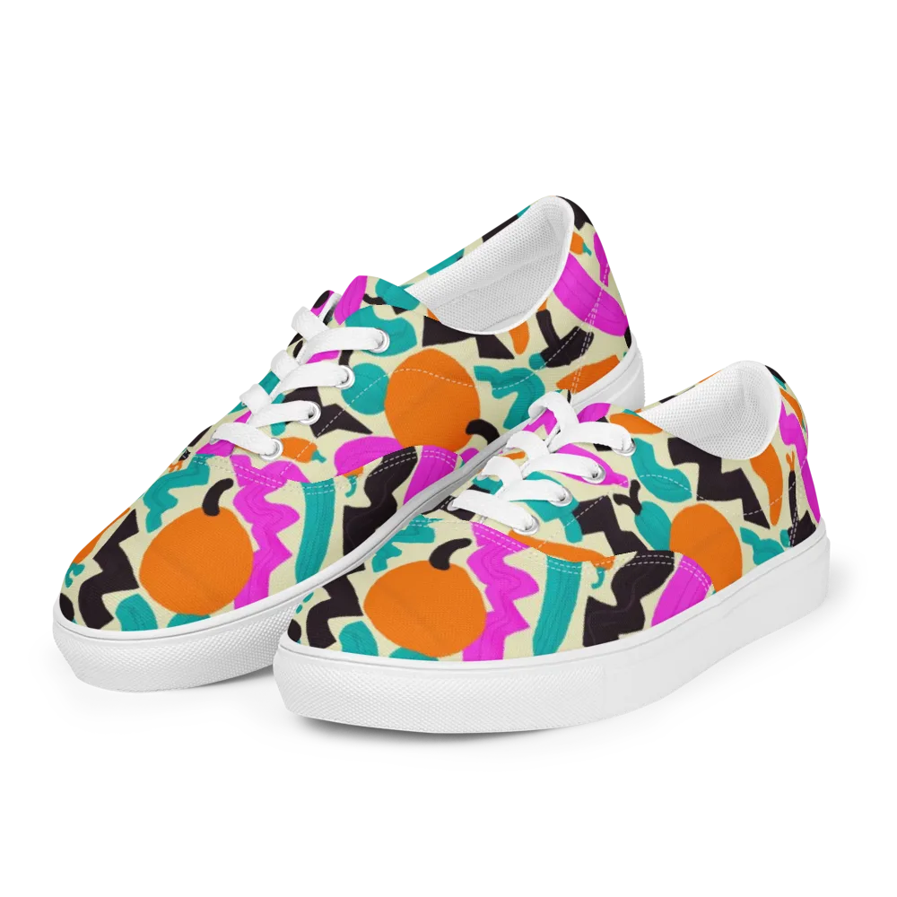 Neon Market on Men's Lace-Up Canvas Shoes — Left Front