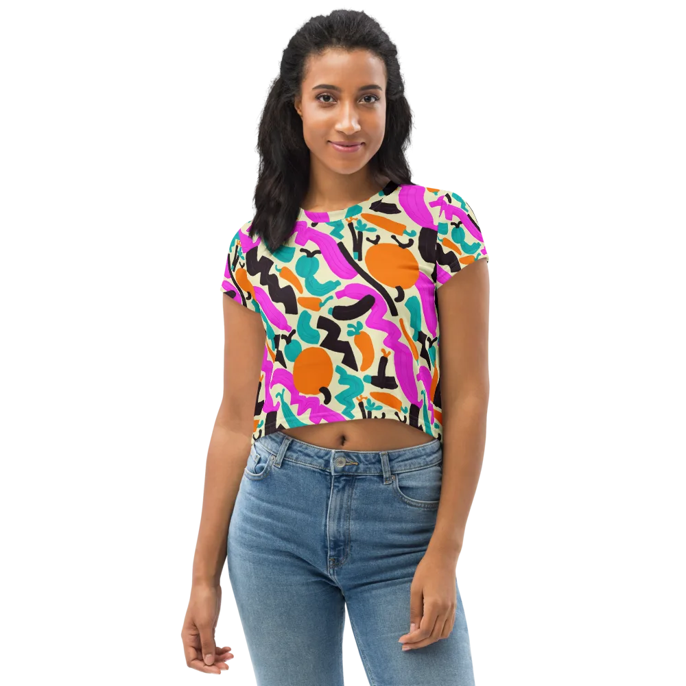 Neon Market on Crop Tee — Front
