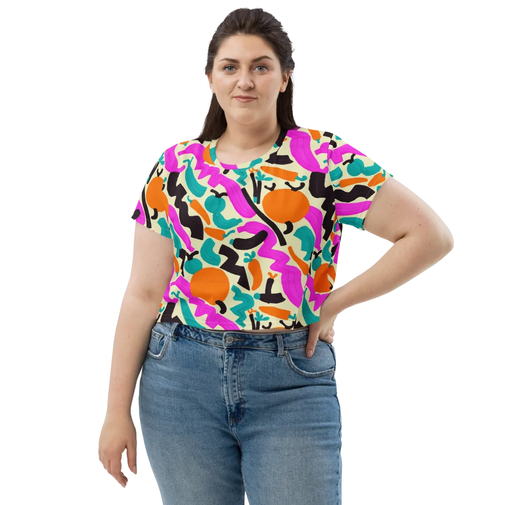 Neon Market on Crop Tee — Front
