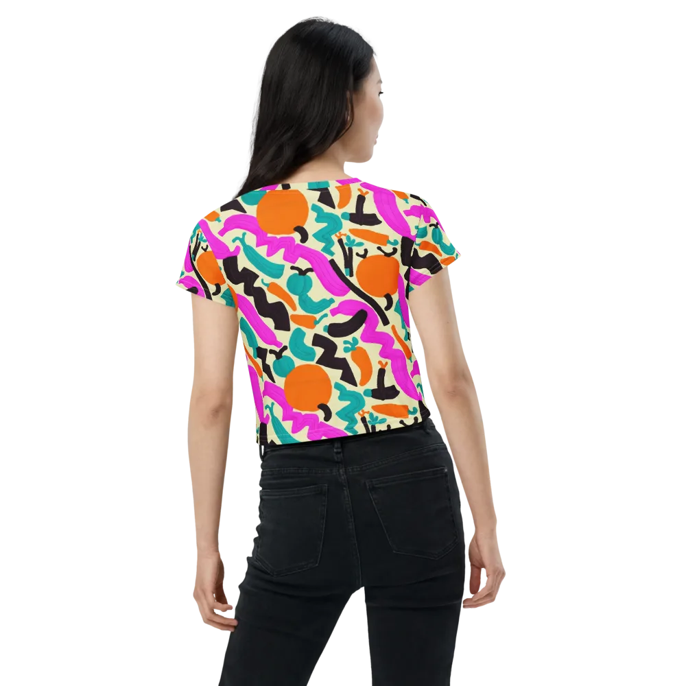 Neon Market on Crop Tee — Back