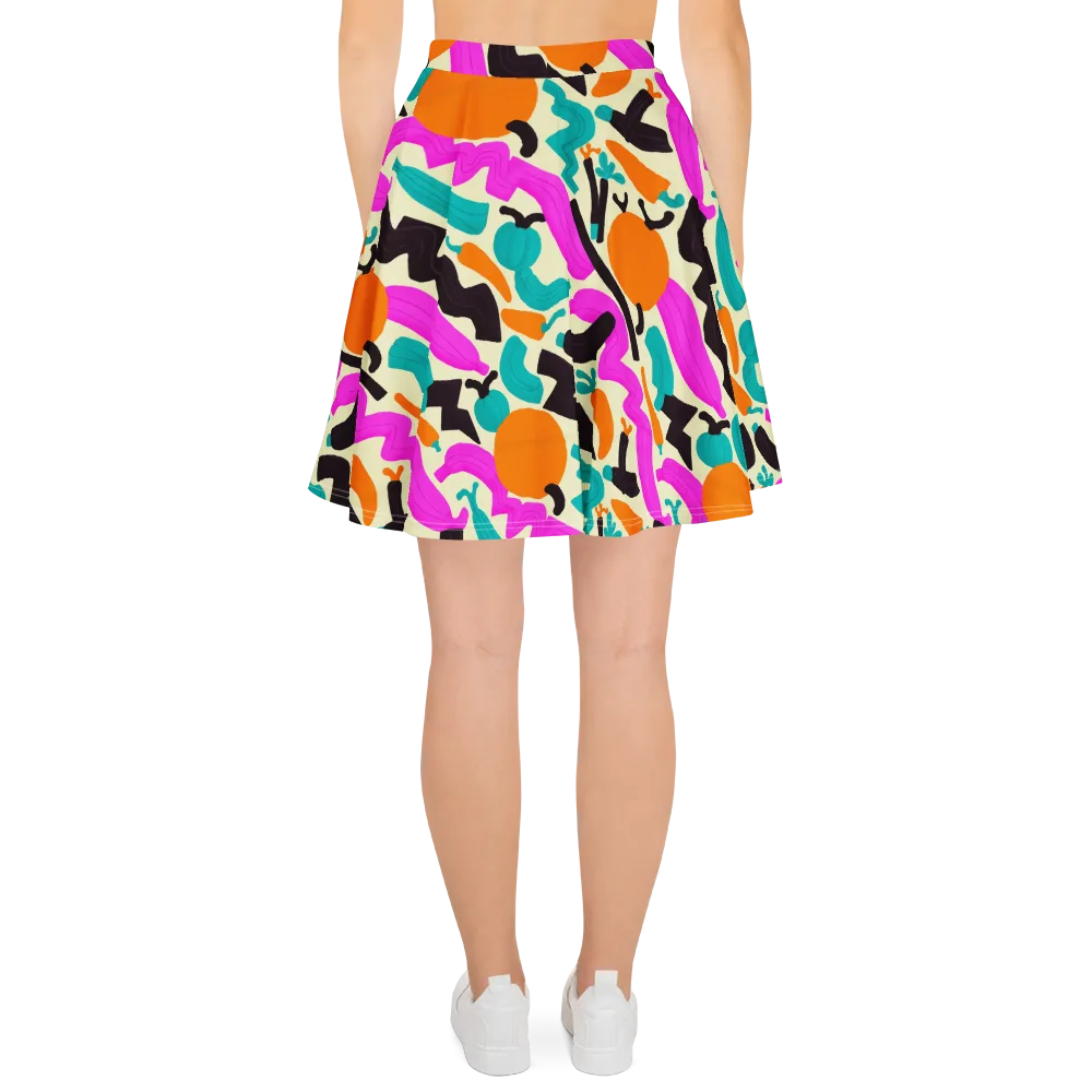 Neon Market on Skater Skirt — Back