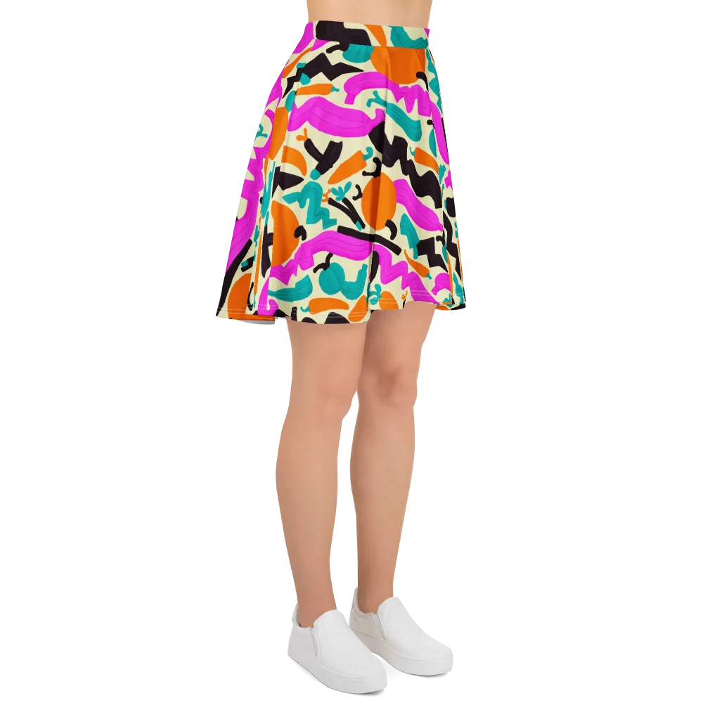 Neon Market on Skater Skirt — Right