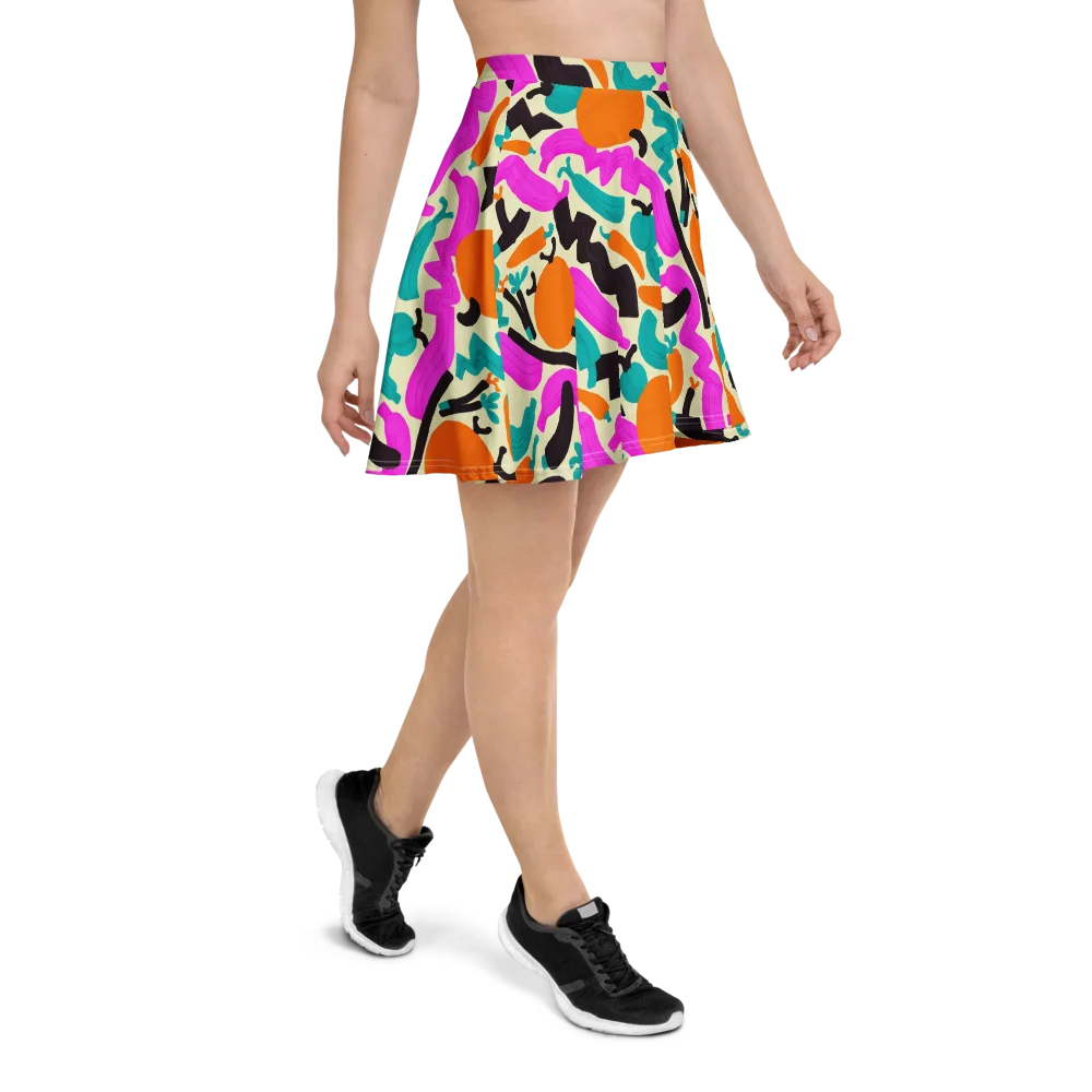 Neon Market on Skater Skirt — Right