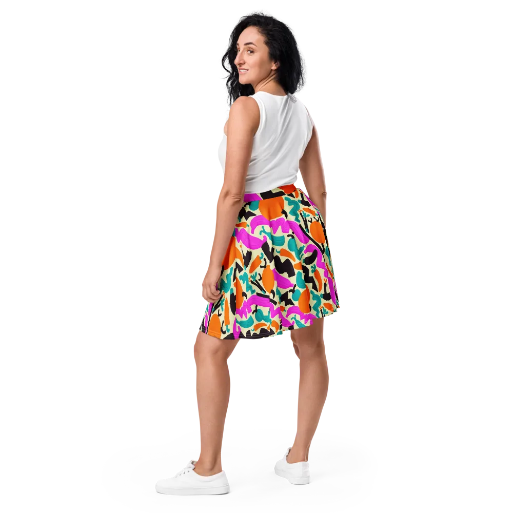 Neon Market on Skater Skirt — Back