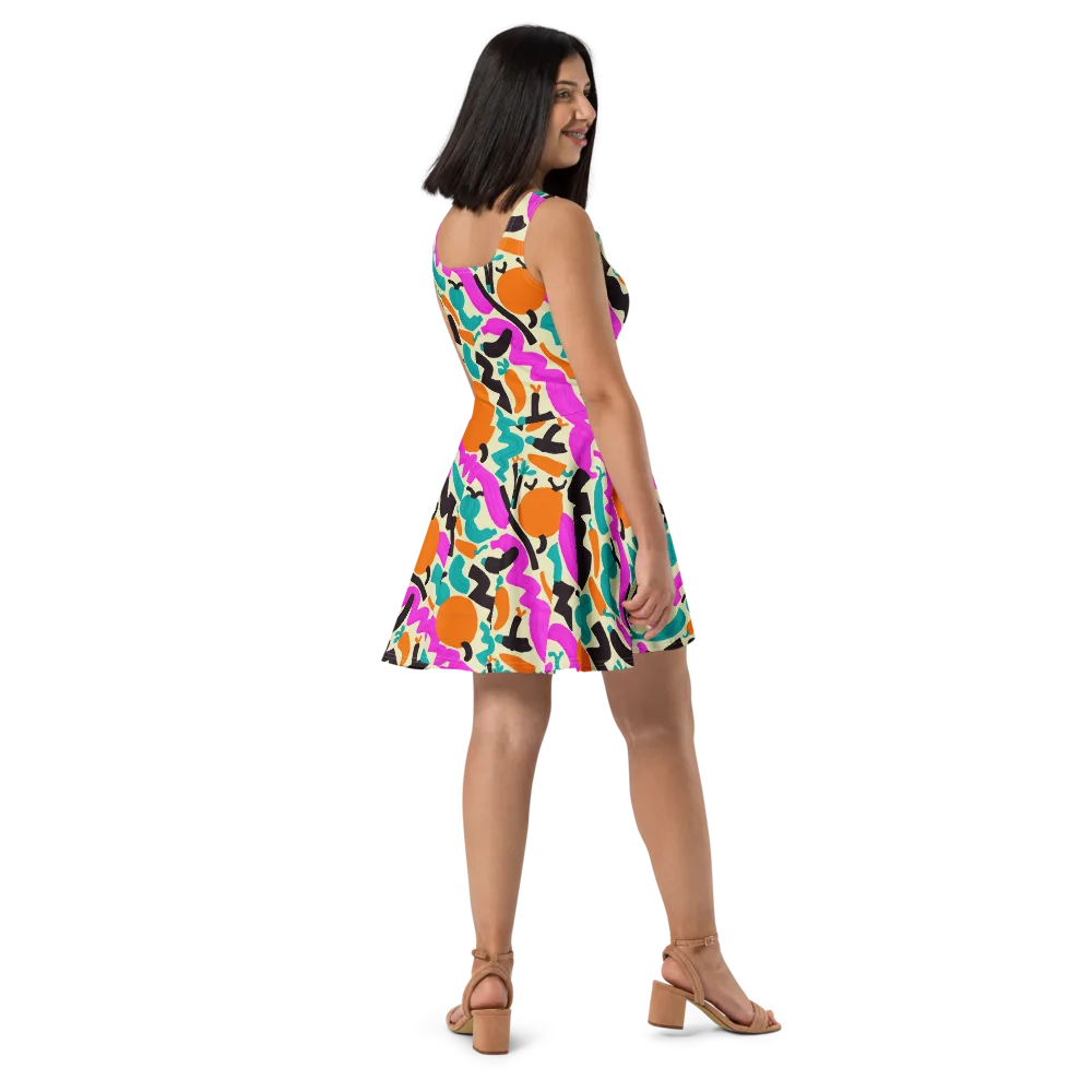 Neon Market on Skater Dress — Right