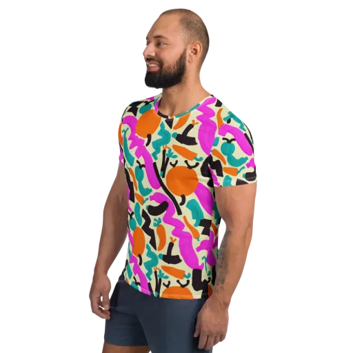 Neon Market on a Men's Athletic T-Shirt