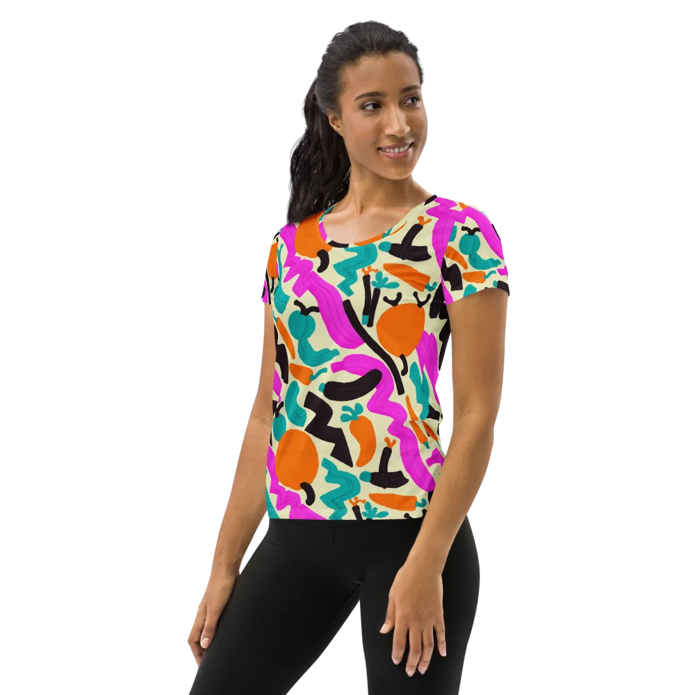 Neon Market on Women's Athletic T-Shirt — Left