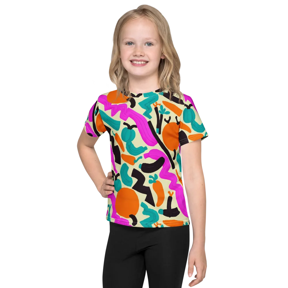 Neon Market on Kids Crew Neck T-Shirt — Front