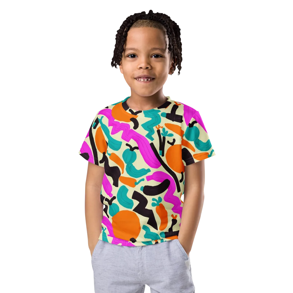 Neon Market on Kids Crew Neck T-Shirt — Front