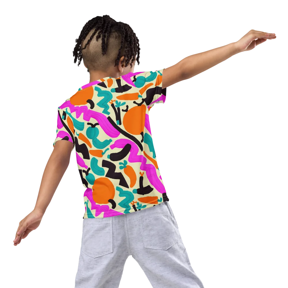 Neon Market on Kids Crew Neck T-Shirt — Back