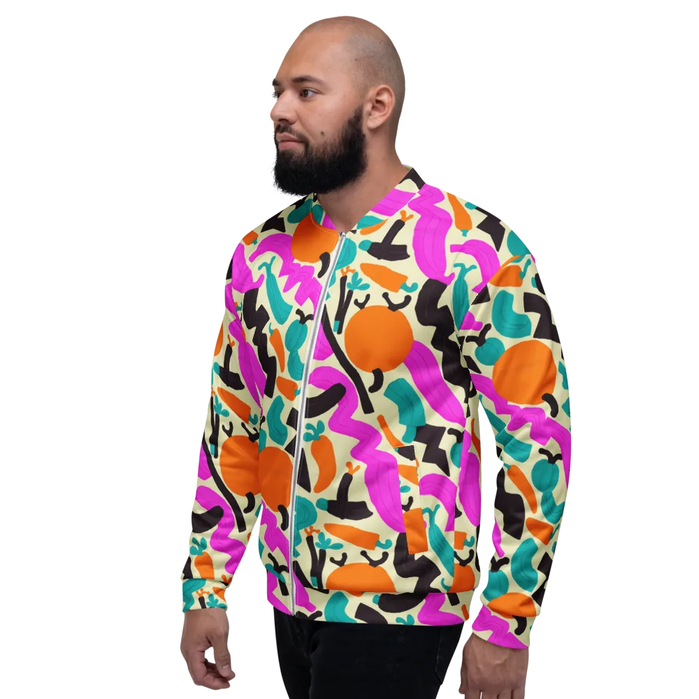 Neon Market on Bomber Jacket — Left