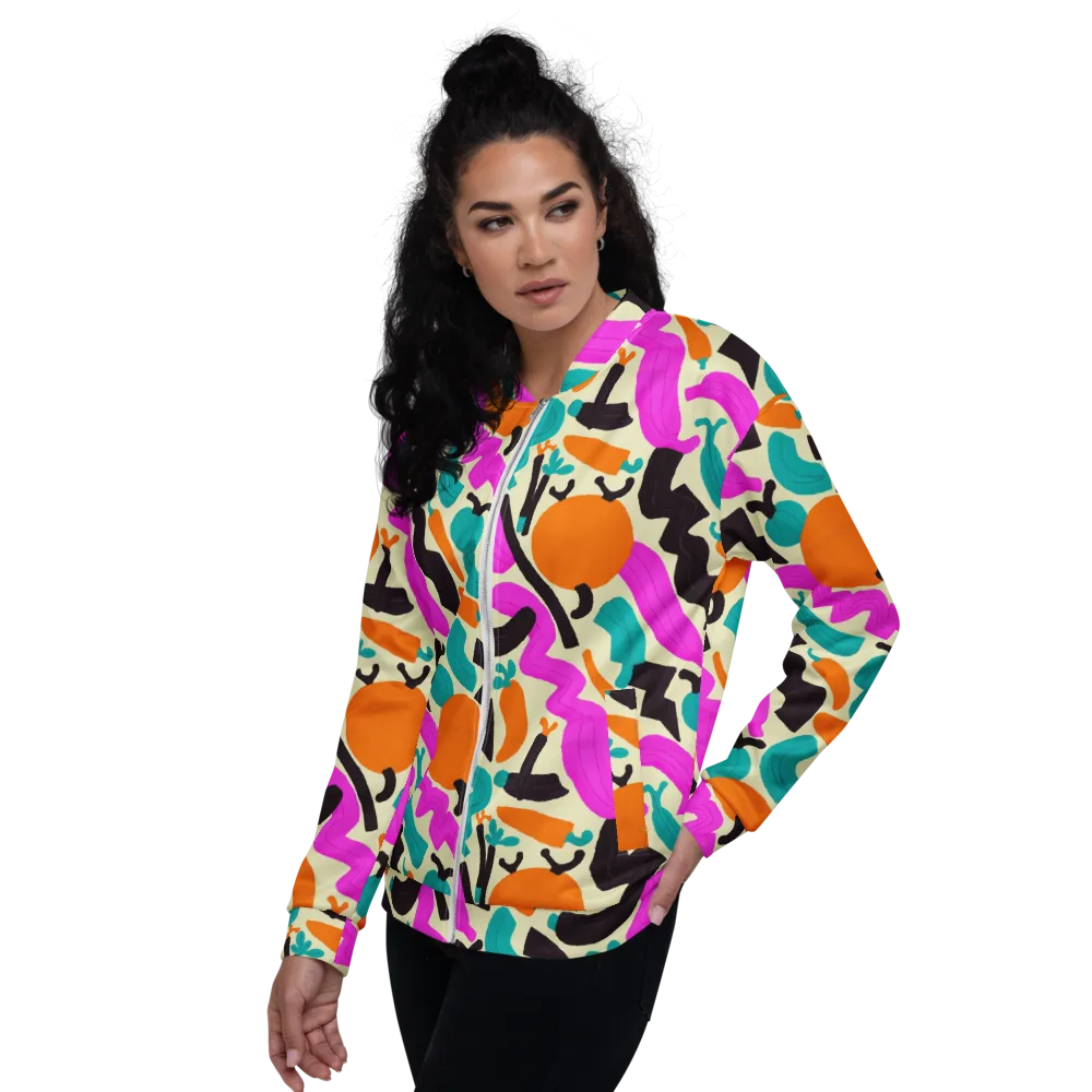 Neon Market on Bomber Jacket — Left