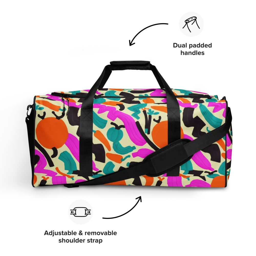 Neon Market on Duffle Bag — Front