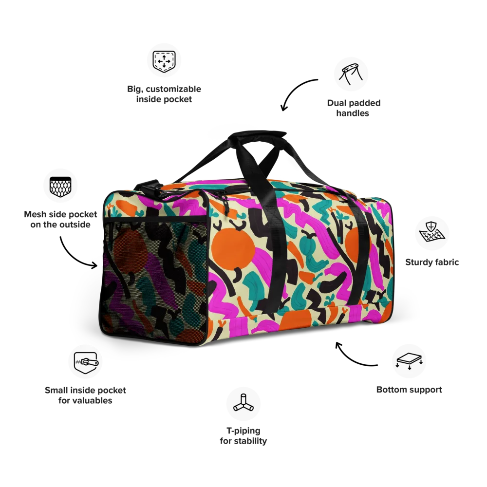 Neon Market on Duffle Bag — Right Front