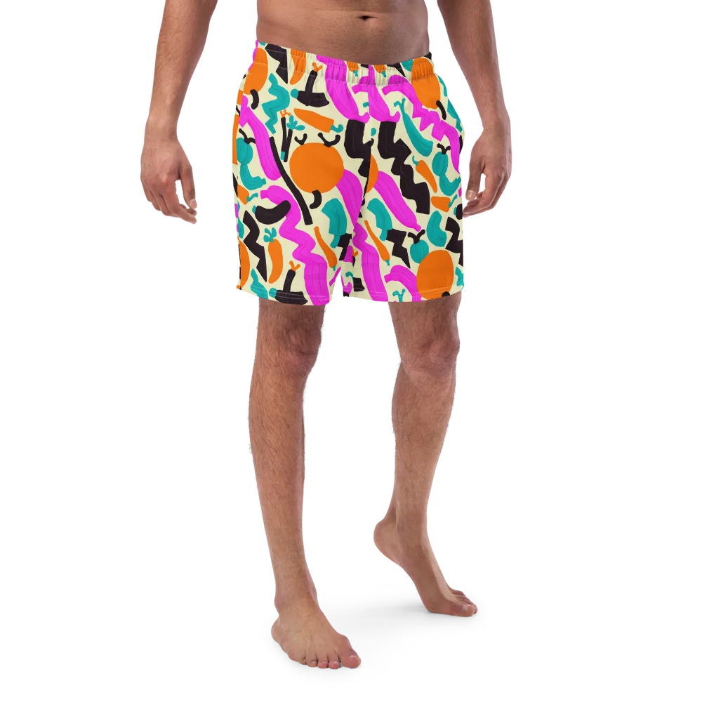 Neon Market on Swim Trunks — Front