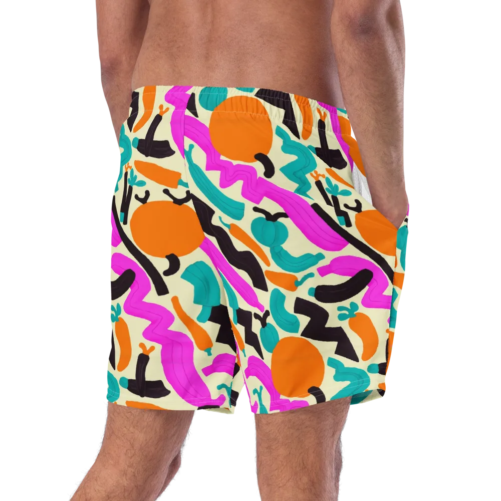 Neon Market on Swim Trunks — Right Back
