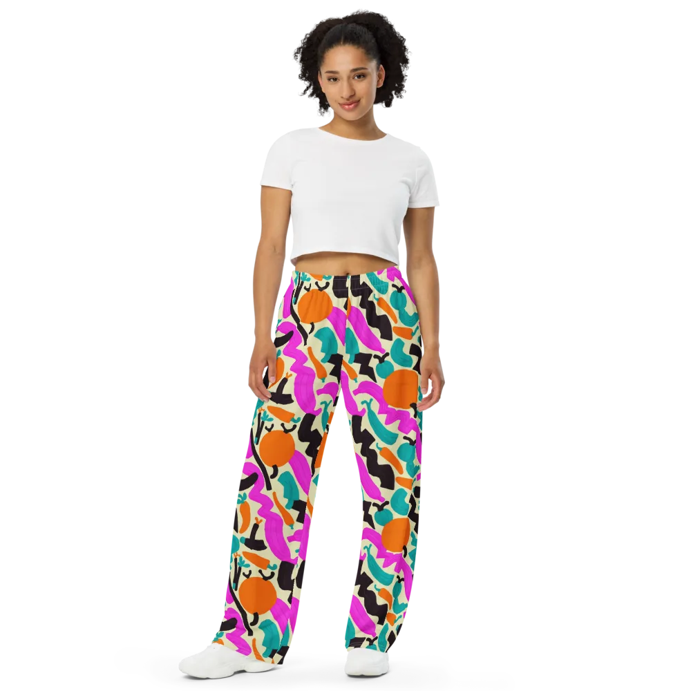 Neon Market on Wide-Leg Pants — Front