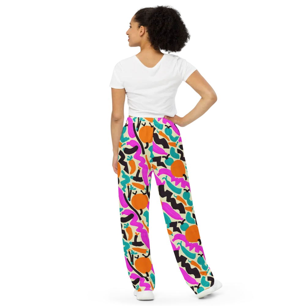 Neon Market on Wide-Leg Pants — Back