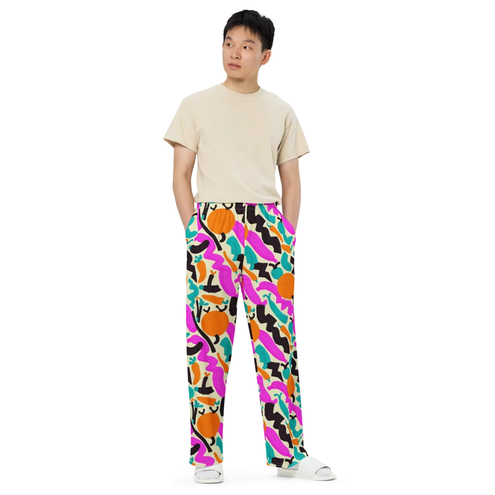 Neon Market on Wide-Leg Pants — Front